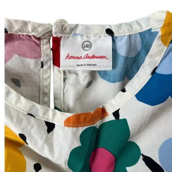 Hanna Andersson Colorful Floral Daisy Short Sleeve Dress Size 140 - Picture 3 of 6